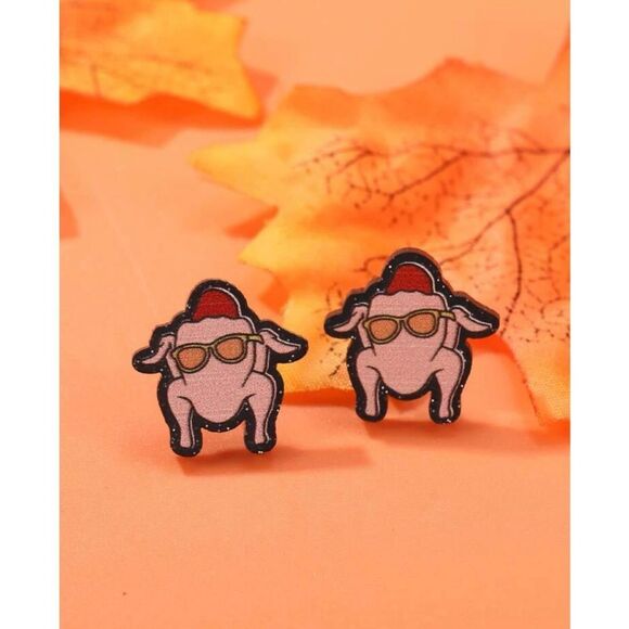 Friends TV Show Turkey Stud Earrings - Picture 2 of 7